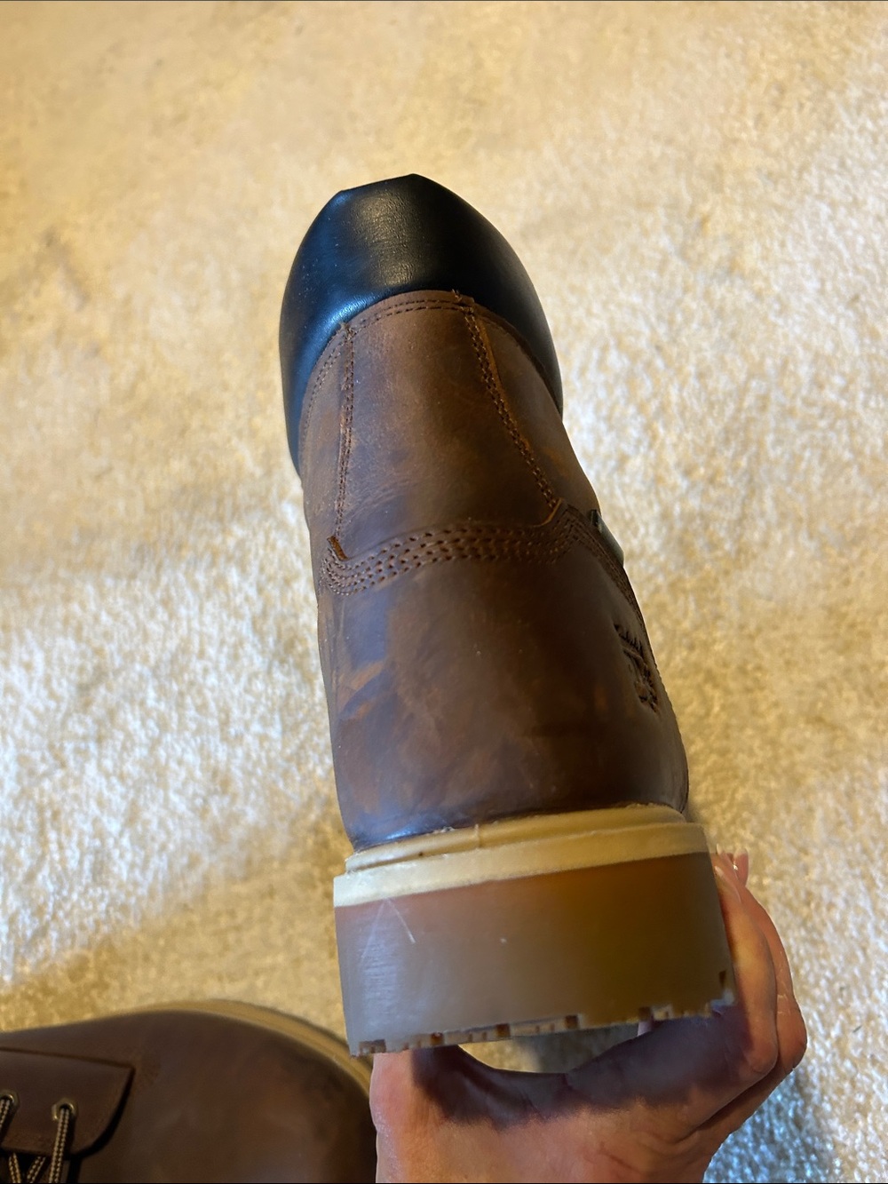 Timberland NWOT Brown Leather Lace-Up Work Boots - Picture 11 of 11